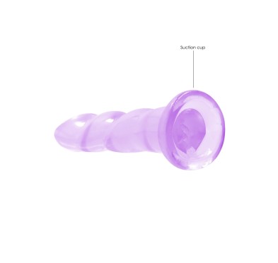 Dildo fioletowe spiralne z mocną przyssawką 18 cm